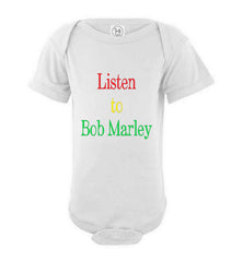 Baby Listen to Bob Marley Bodysuit 