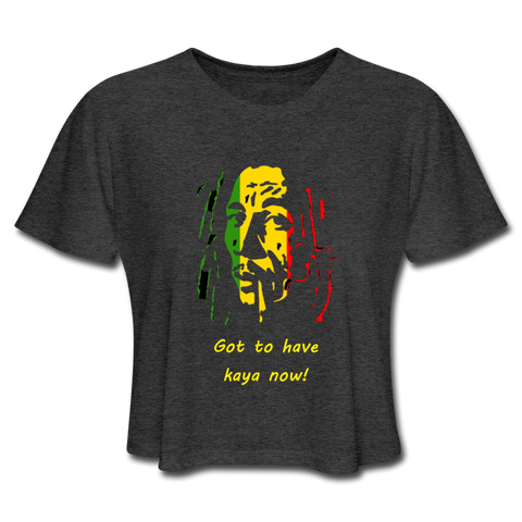 KAYA Women's Cropped T-Shirt - deep heather