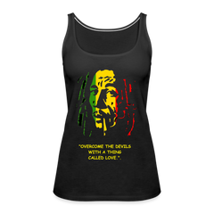 Women's Bob Marley "Overcome"  Premium Fitted Tank - black