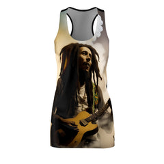 Rock the Stage with Our Bob Marley Guitar Dress in a Cloud of Smoke