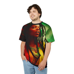 Unite with Rasta Vibes: Rasta Gal Tee for Reggae Lovers!