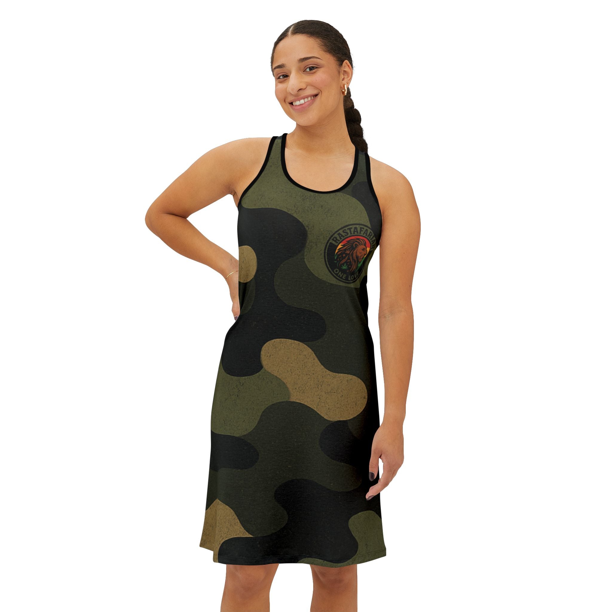 Inspirational Rastafarian Reggae Festival Wear= Racerback Dress M / Black Inspirational Rastafarian Reggae Festival Wear= Racerback Dress M / Black