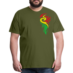 Men's Tribal Style T-Shirt - olive green