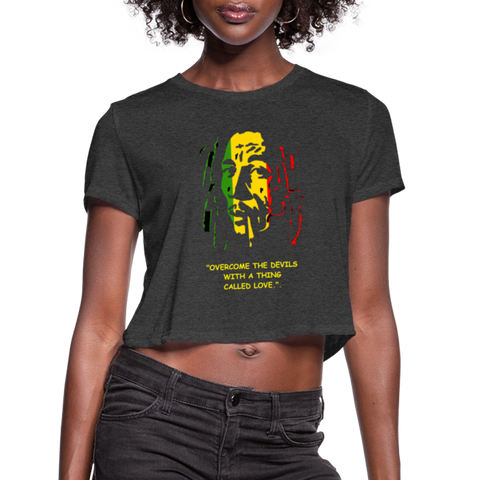 Women's  "Overcome" Cropped T-Shirt - deep heather
