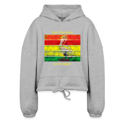 Women's Cropped Sr Pete Loves Reggae Hoodie - heather gray