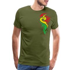 Men's Tribal Style T-Shirt - olive green