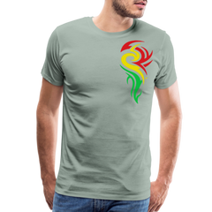 Men's Tribal Style T-Shirt - steel green