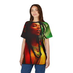 Unite with Rasta Vibes: Rasta Gal Tee for Reggae Lovers!