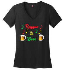 Women's  V Neck Reggae & Beer (R&B) Tee Vers. 2