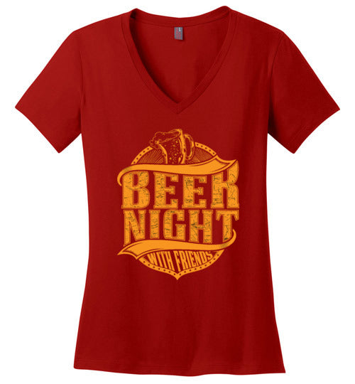 Beer Night with Friends Women's V-Neck Top