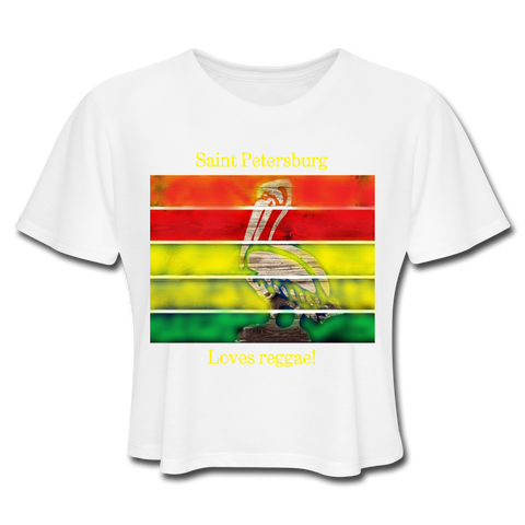 Saint Petersburg Loves Reggae Cropped T-Shirt - white