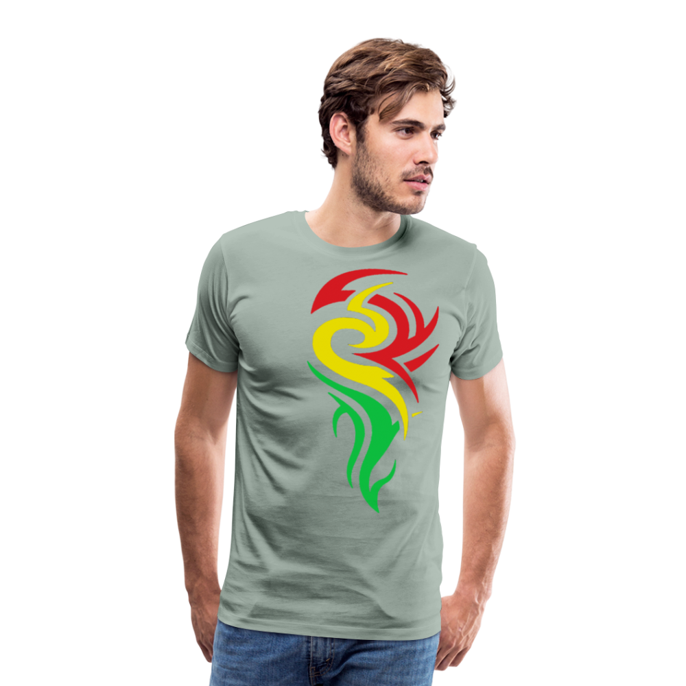Men's Tribal Style T-Shirt - steel green