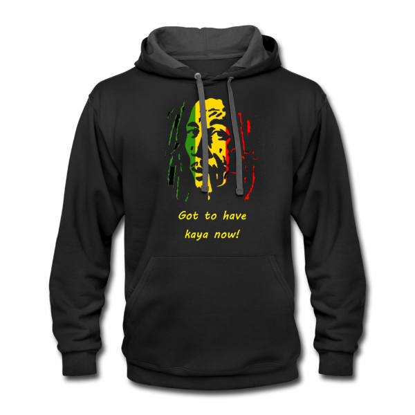Bob Marley "Kaya"  Contrast Hoodie (UNISEX) - black/asphalt