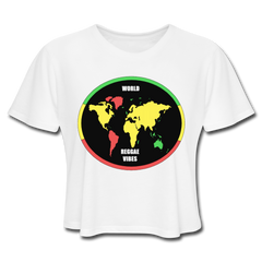 World Reggae Vibes Women's Cropped T-Shirt - white