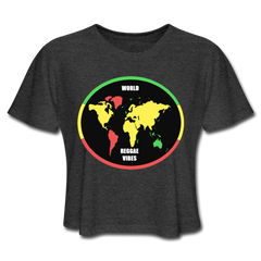 World Reggae Vibes Women's Cropped T-Shirt - deep heather