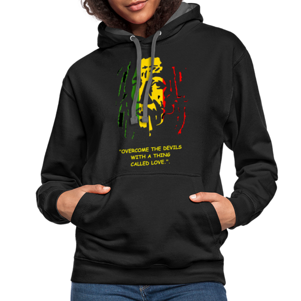 Unisex Bob Marley "Overcome" Hoodie - black/asphalt