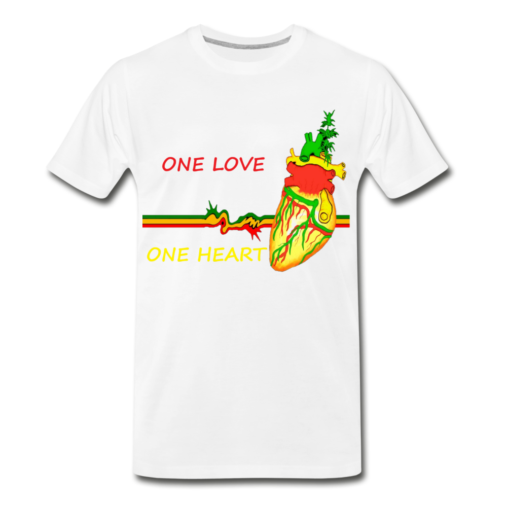 One Love One Heart Men's Tee - white