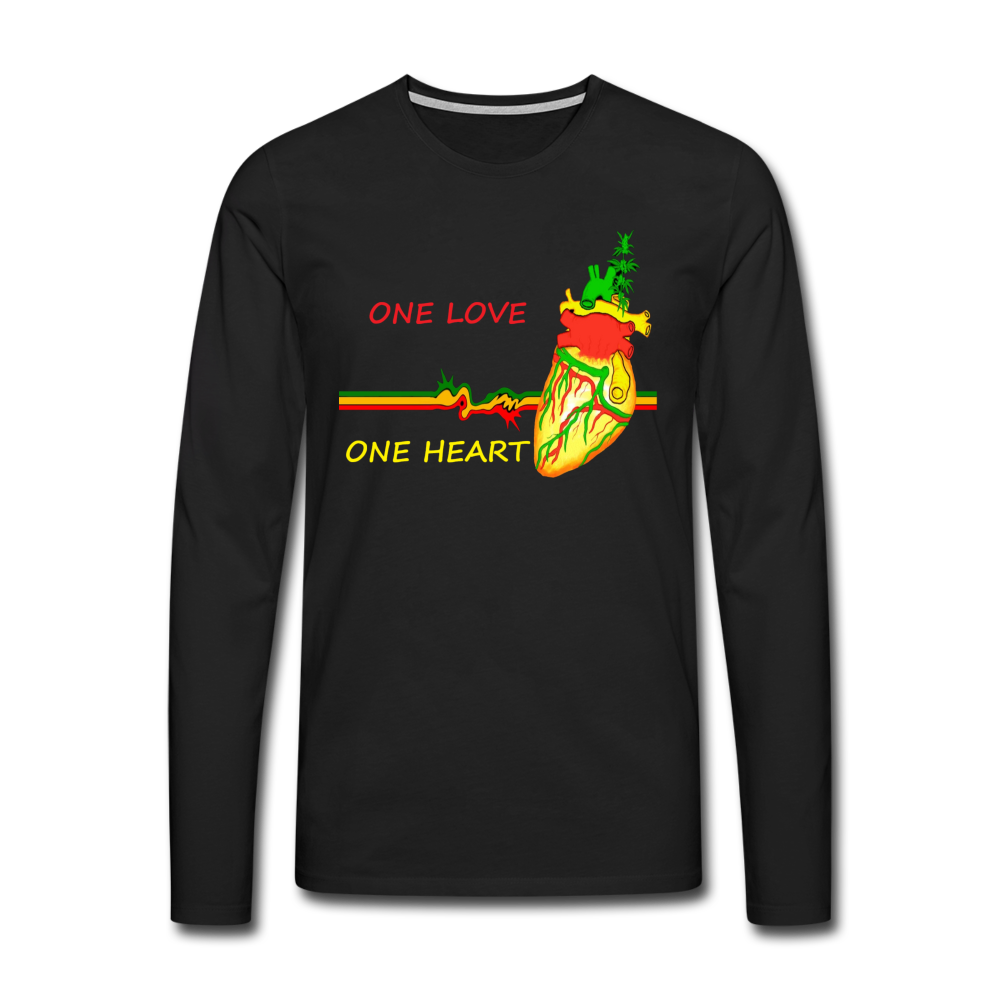 One Love One Heart Long Sleeve T-Shirt - black